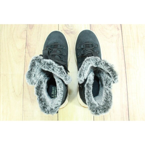 LL Bean Day Venture Black Suede Waterproof Insulated Winter Boots Size 8.5 M - Picture 7 of 9